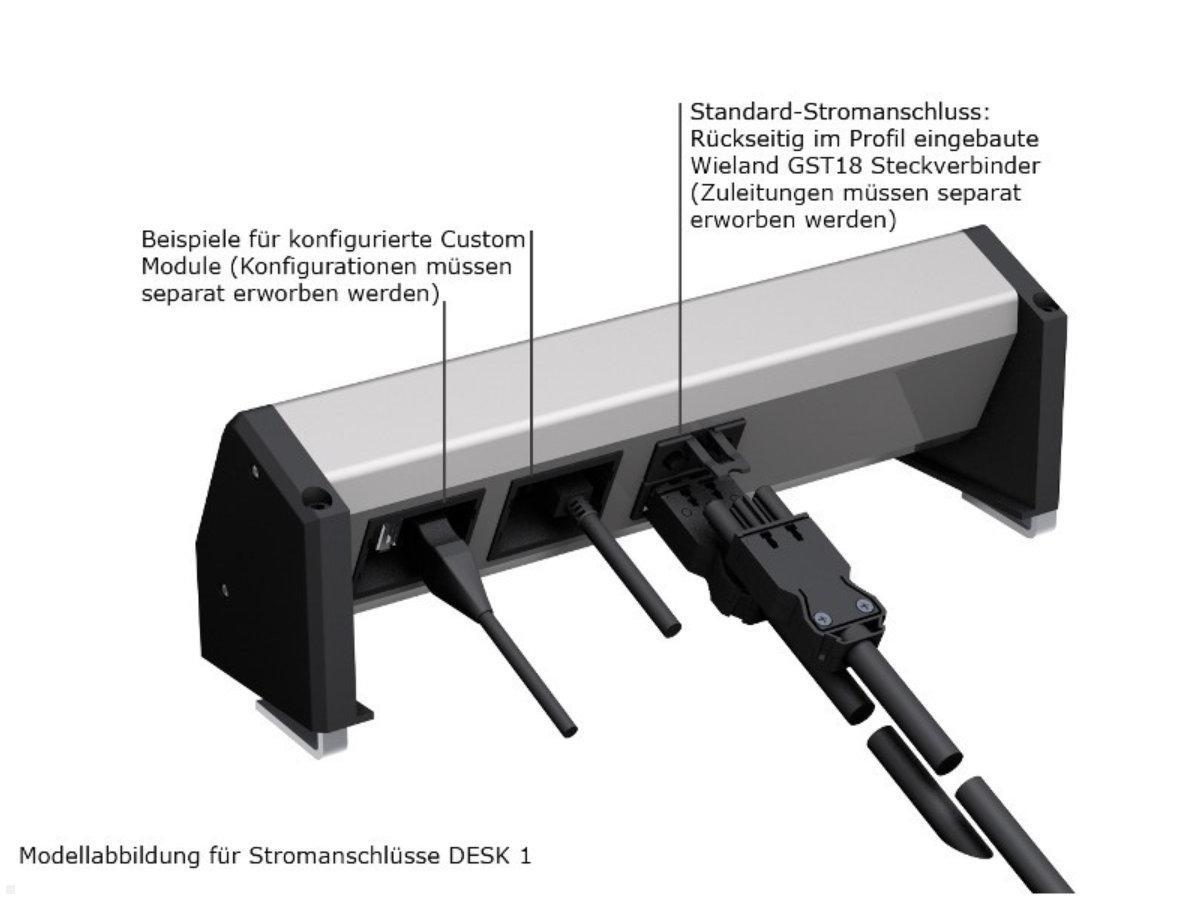 Bachmann DESK 1, 2x Steckdose, 1 USB C Charger 30W, 1 CM (902.0815), Rückseite