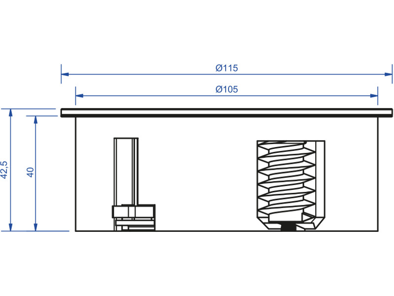 Bachmann Twist Steckdose 931.022 Einbaumaße