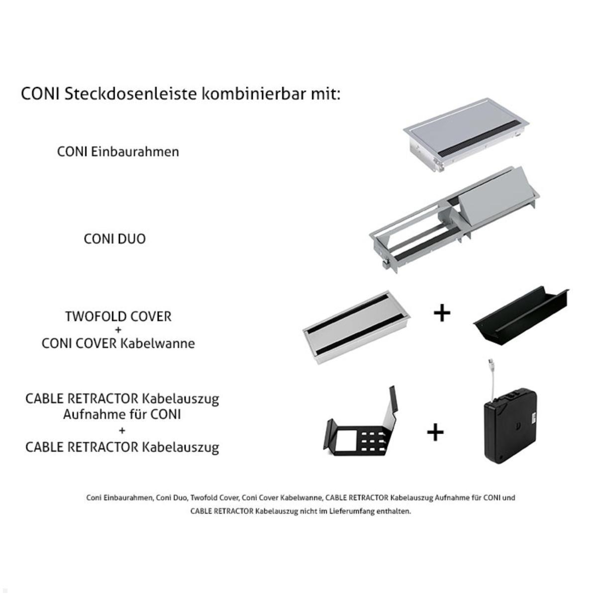 Bachmann CONI Modulträger 3-fach 2x Steckdose 1x USB-Charger A/C (912.233), optionale Kombinationsmöglichkeiten