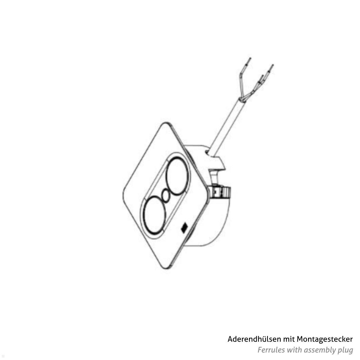 Bachmann TWIST 2 1x Steckdose 1x USB-Charger A/C, eckig (946.205) weiß, Zeichnung Stromzugang