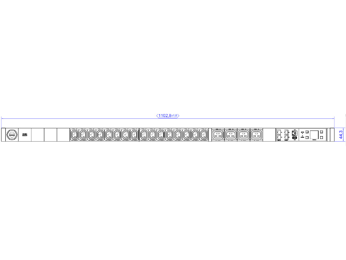 Bachmann BlueNet BN3000 Steckdosenleiste 16xC13, 4xC19 (802.3004) Maße