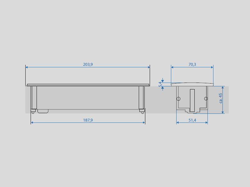 Bachmann KAPSA 2x Steckdose 1x Custom GST18 S (927.052) technische Zeichnung