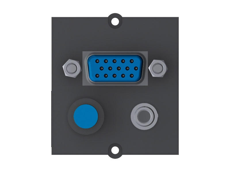 Bachmann Custom Modul 1x VGA + 1x Miniklinke 1x Taster für MediaNet Switcher (917.134)