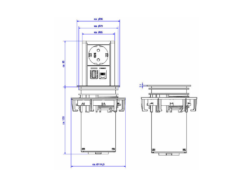 Bachmann ELEVATOR 928.005 Steckdose Zeichnung