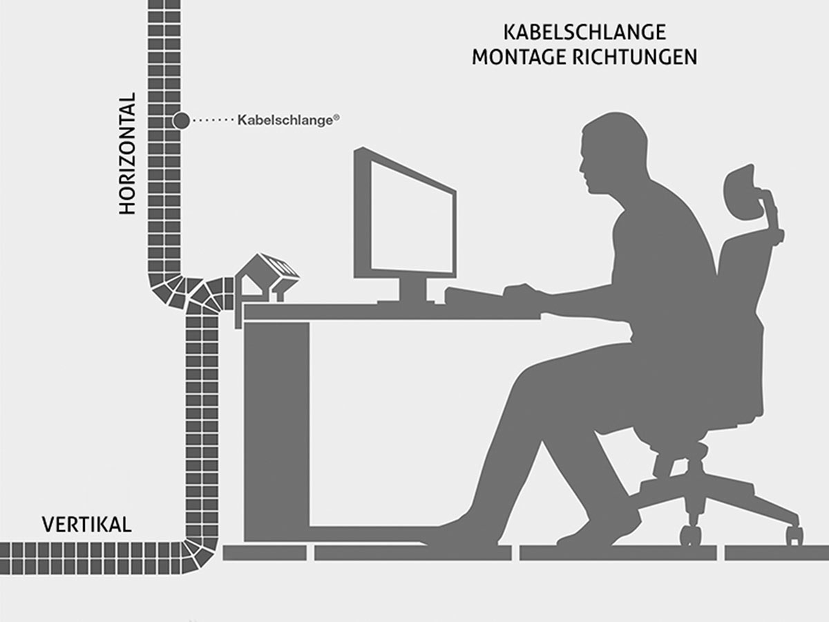 Bachmann Kabelschlange Cube schwarz (930.058) Vertikal und Horizontal