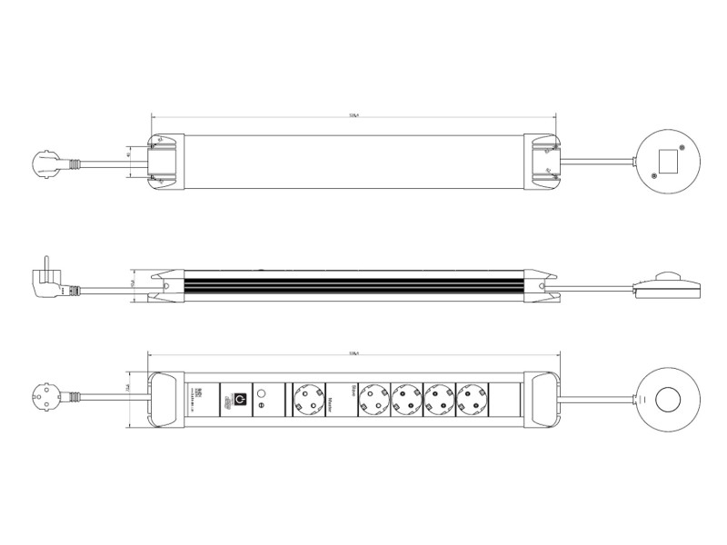 Bachmann CONNECTUS 1x Master + 4x Slave, Abschaltautomatik (330.140) Maße