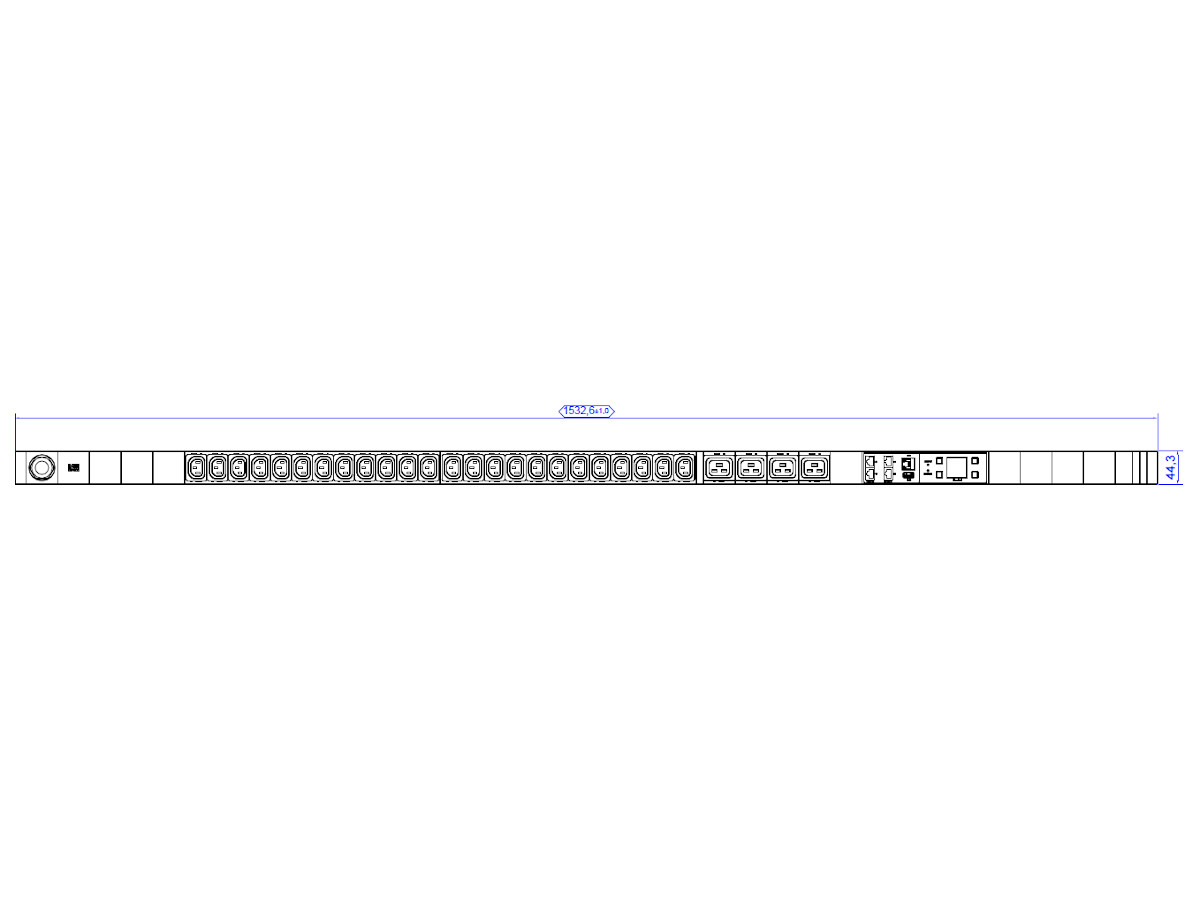 Bachmann BlueNet BN3000 Steckdosenleiste 24xC13, 4xC19 (802.3041) Maße