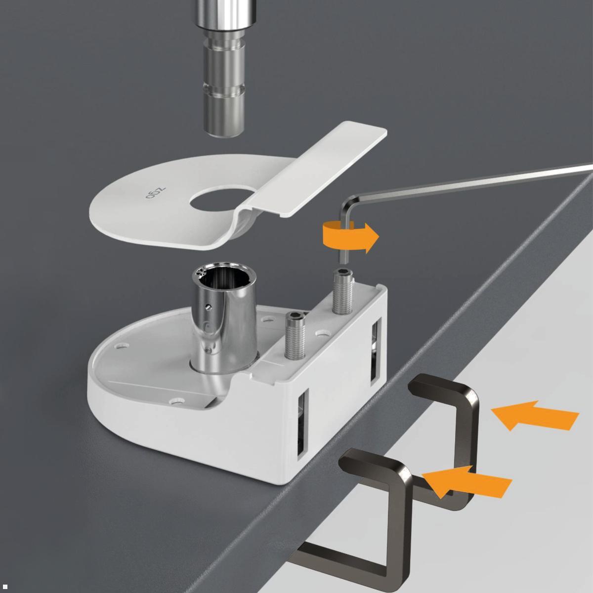 Bachmann ZG1 Monitorhalterung mit Tischklemme 17-34 Zoll, chrom, Tischklemme