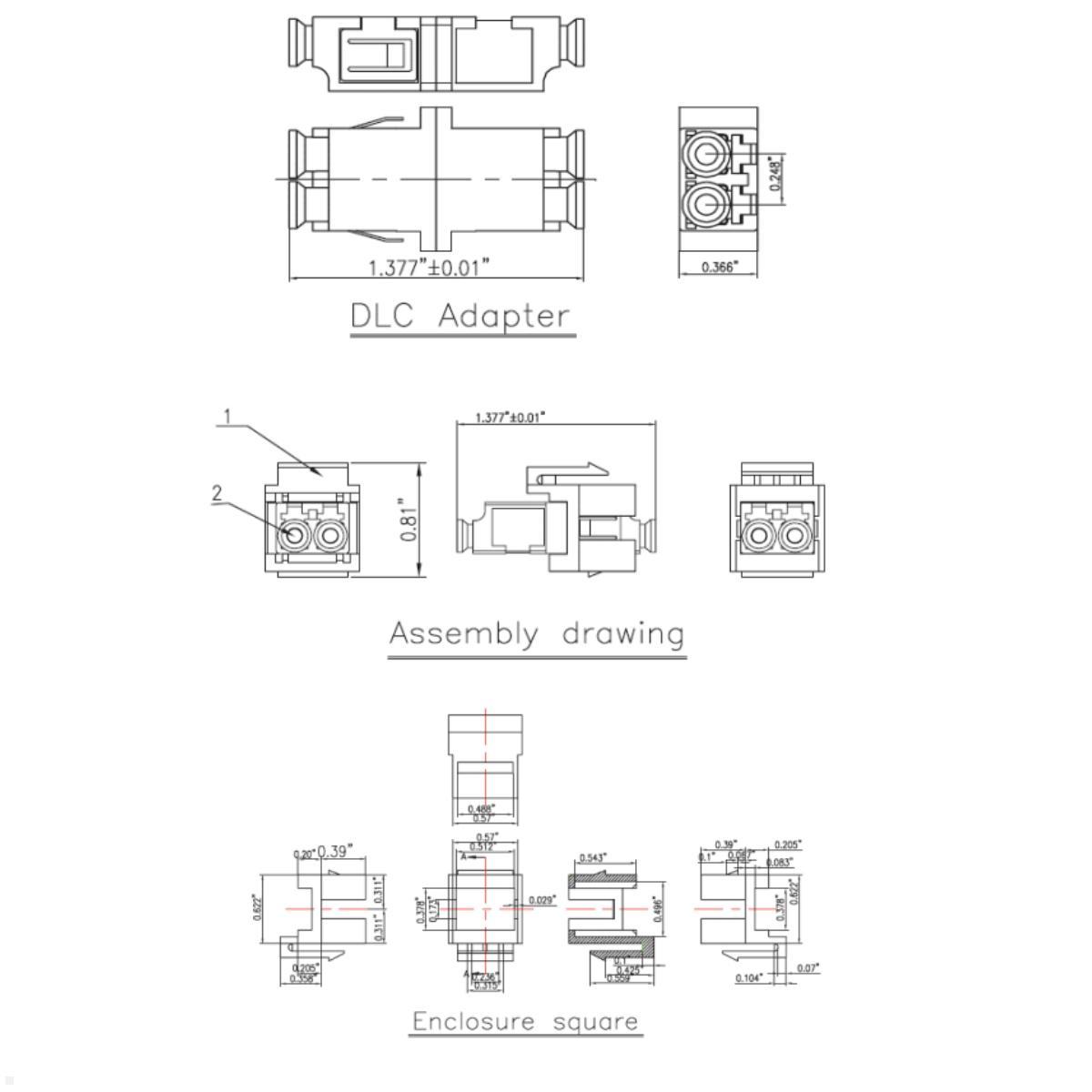 Bachmann Keystone Modul LWL-LC Duplex Kupplung (918.071), Skizze