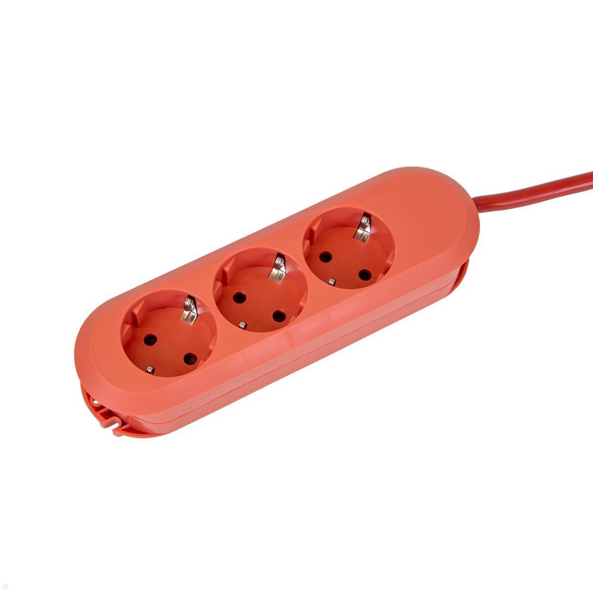 Bachmann SMART 3x Steckdosenleiste Zuleitung 1,5 m (387.2703), rot